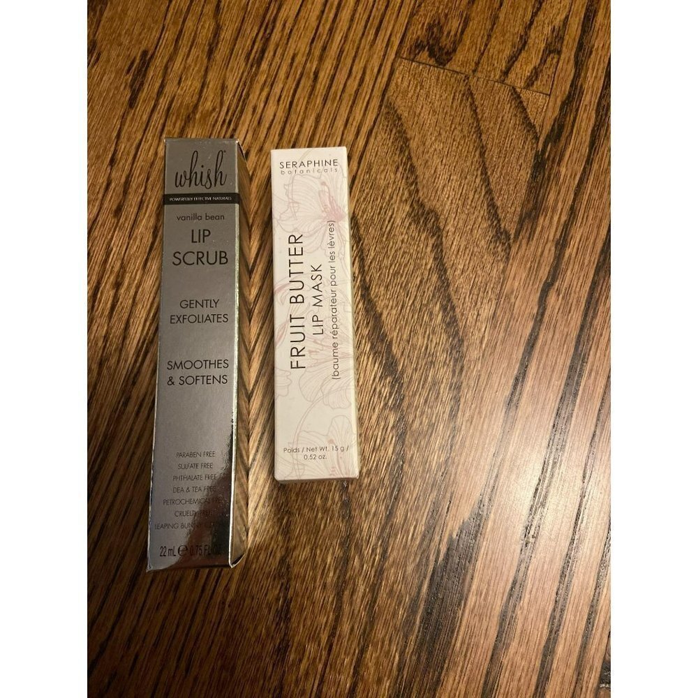 NEW Whish‎ Vanilla Bean Lip Scrub and Seraphine Fruit Butter Lip Mask